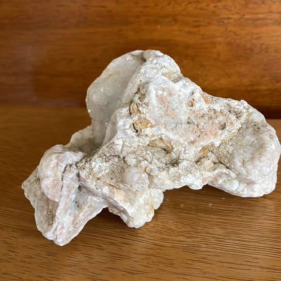 5” White Crystal Geode Spirit Quartz Cluster Chalcedony - Picture 4 of 7